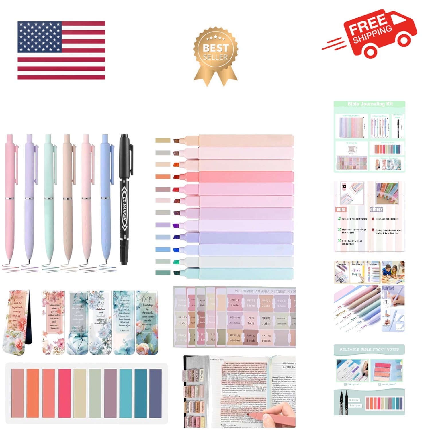 40 Pcs Bible Journaling Kit, Bible Study Kit for Women, Bible Journaling Supp...