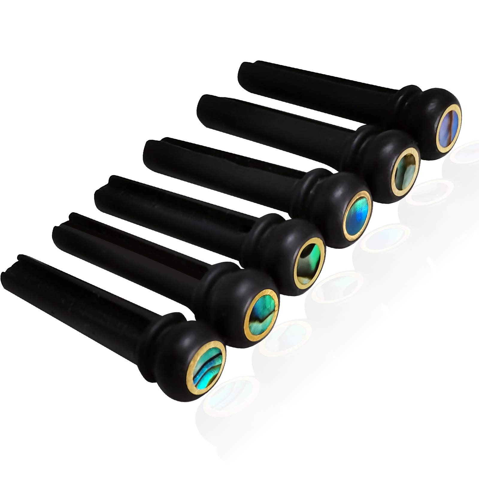 Ebony Guitar Bridge Pins Endpin Inlaid Abalone Dot Acoustic Guitar... 