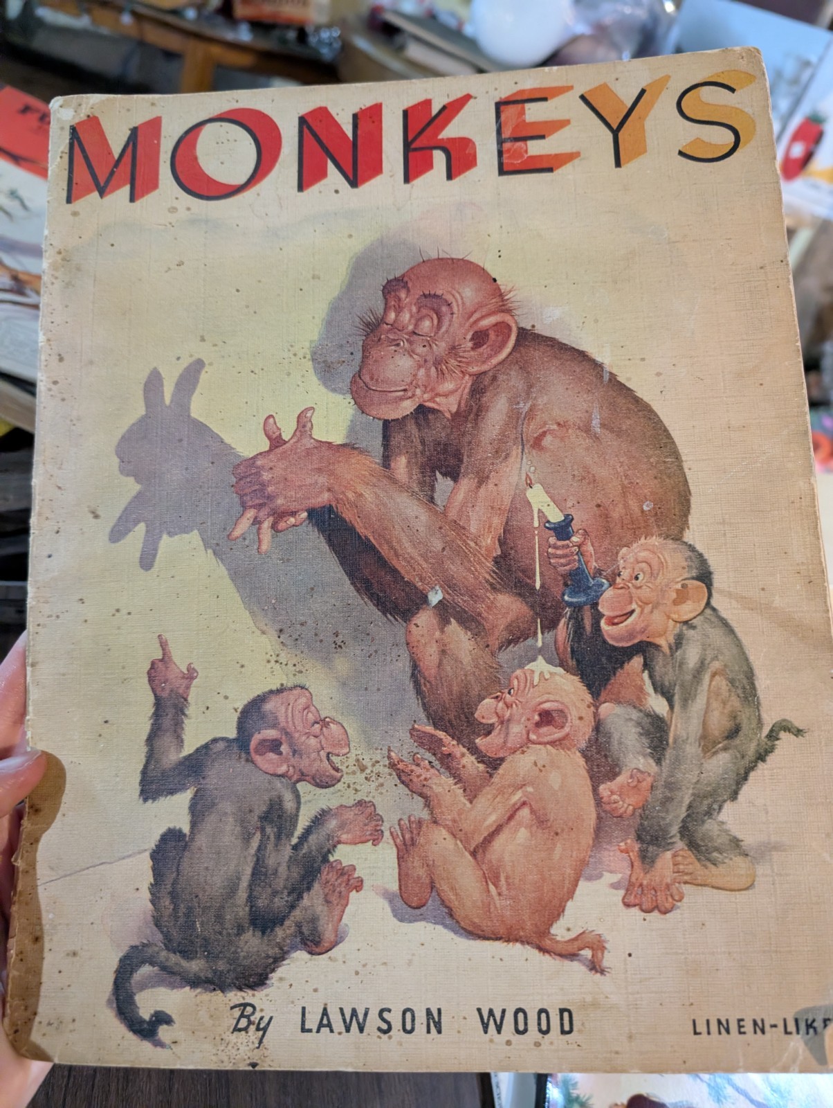 "Monkeys" Lawson Wood 1936 Linen-Like Children's Book 1st Edition Rare