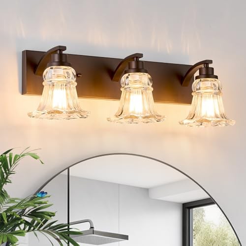 Vintage 3-Light Bathroom Vanity Light, Oil Rubbed Bronze Bathroom 3-Lights ORB
