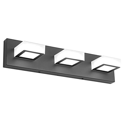  LED Modern Black Bathroom Vanity Lights 3 Lights 20 inch Black-White light