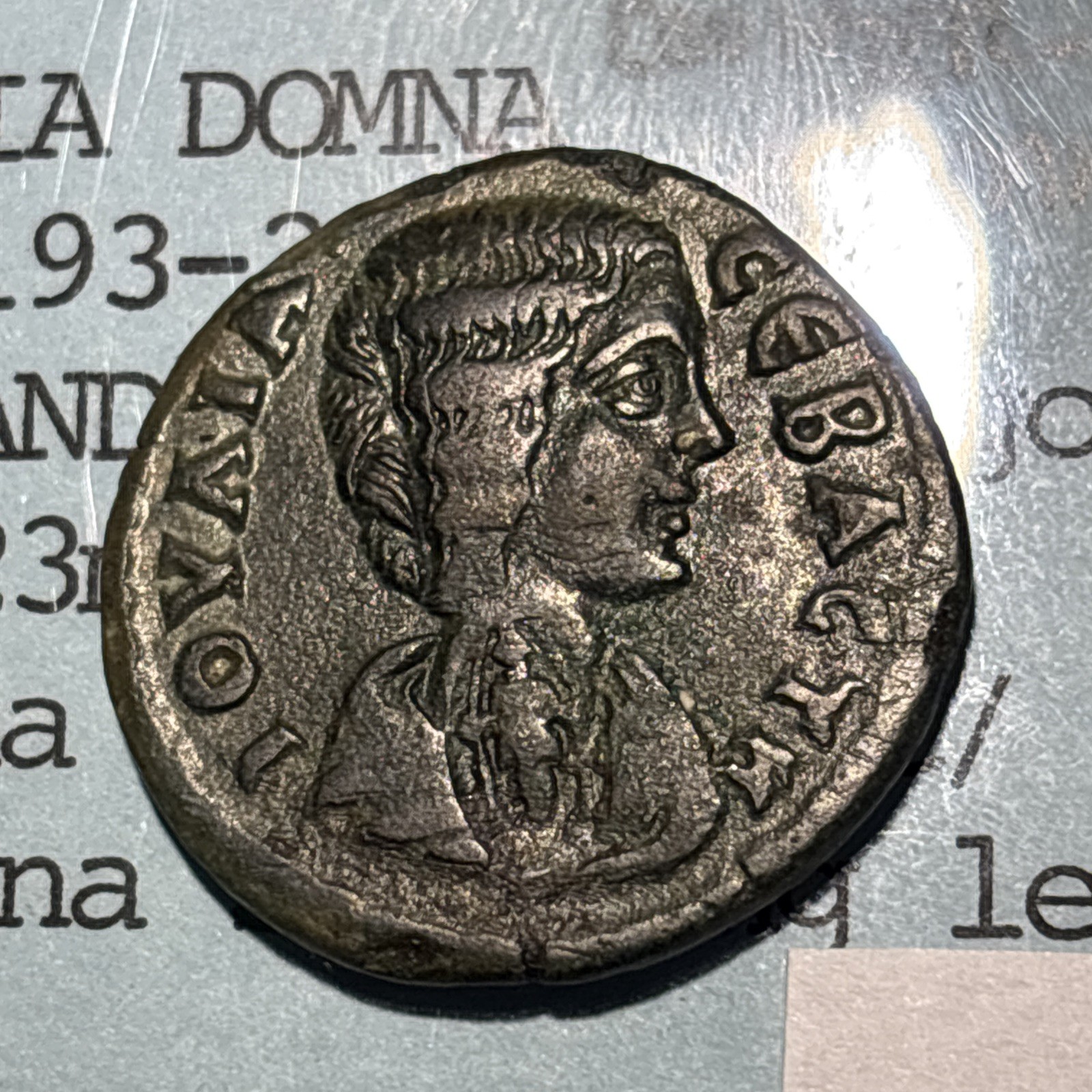 Julia Domna Ae23 Lydia Hypaepa Counterstamp A.d. 193-217 Rev Athena Very Rare