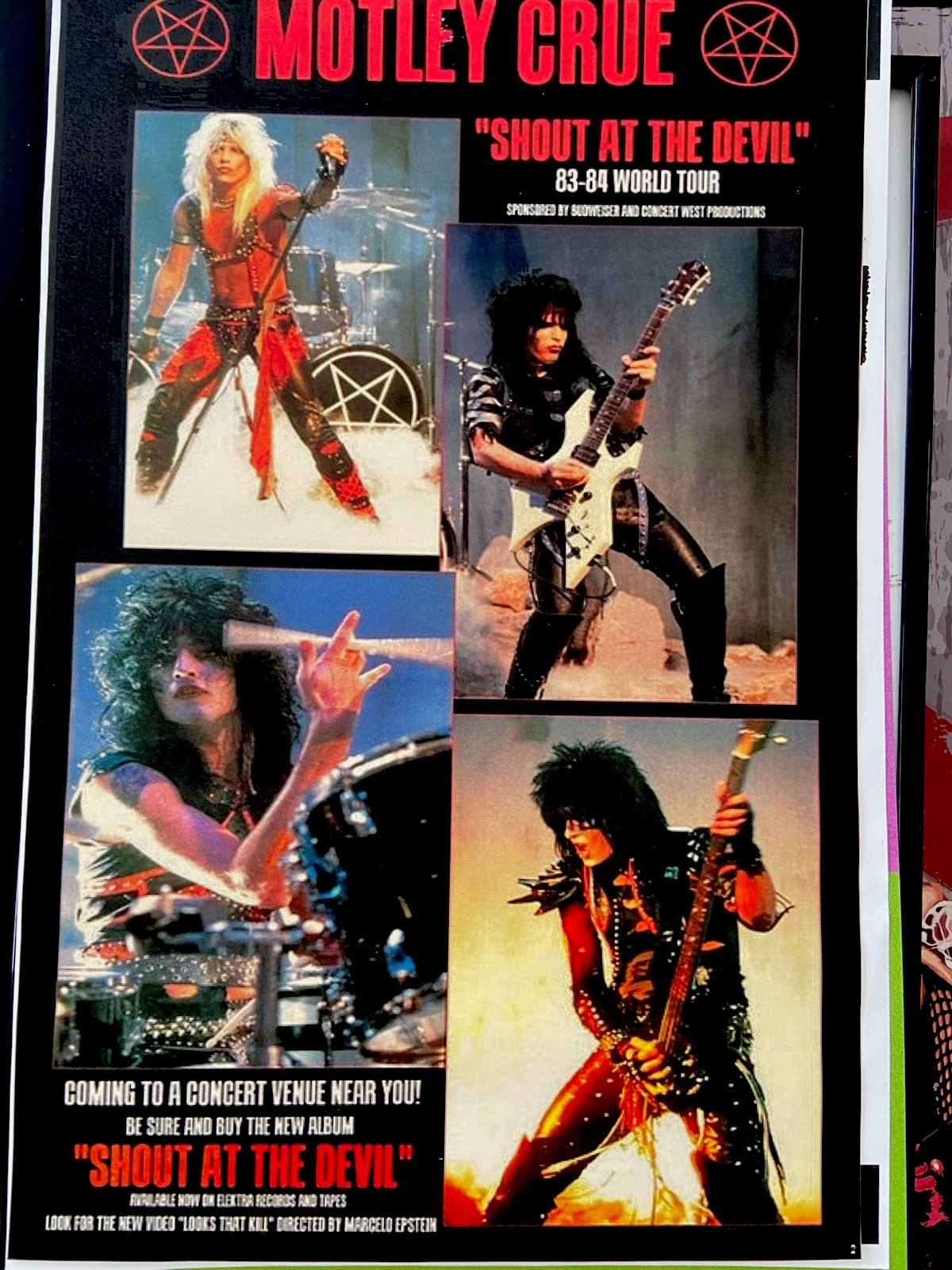 11x17 MOTLEY CRUE REPRODUCTION 1983 CONCERT SHOUT AT THE DEVIL TOUR POSTER