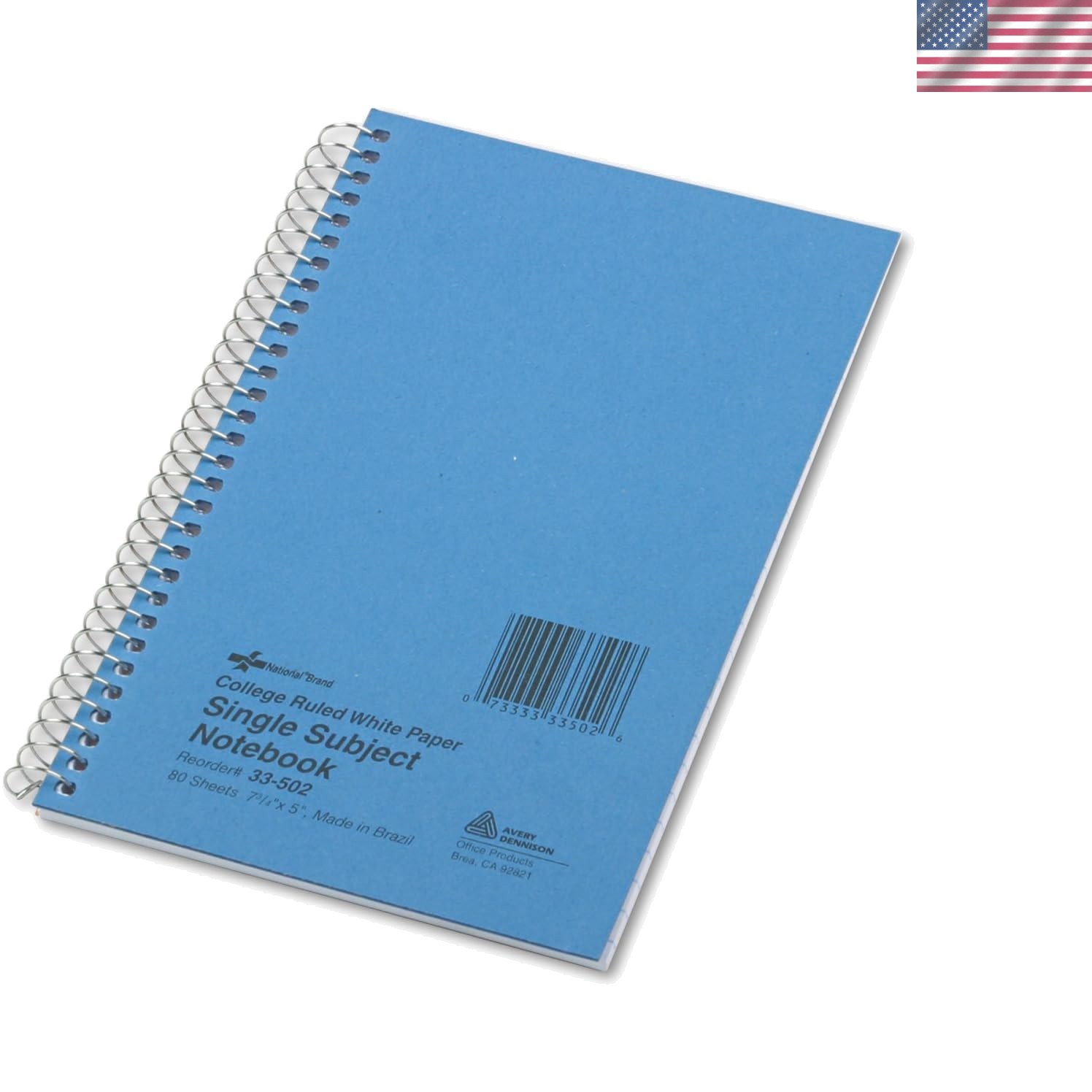 National Kolor Kraft Blue Cover Notebook - 80 College Ruled Sheets, 7.75" x 5"