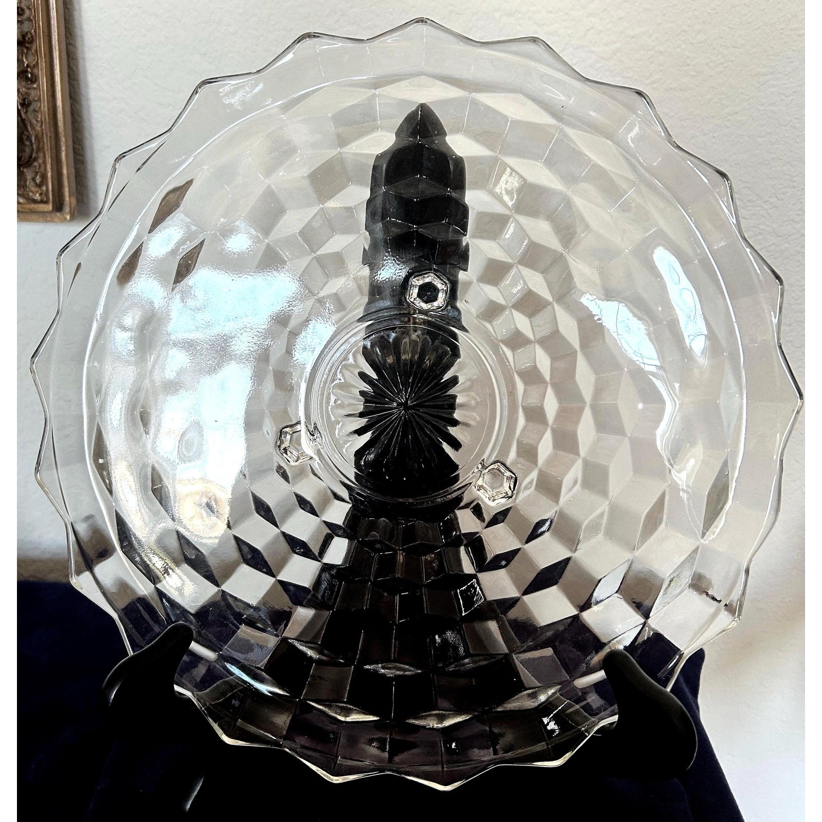 Copied - Vintage Fostoria American Clear Footed 12” Serving Platter.