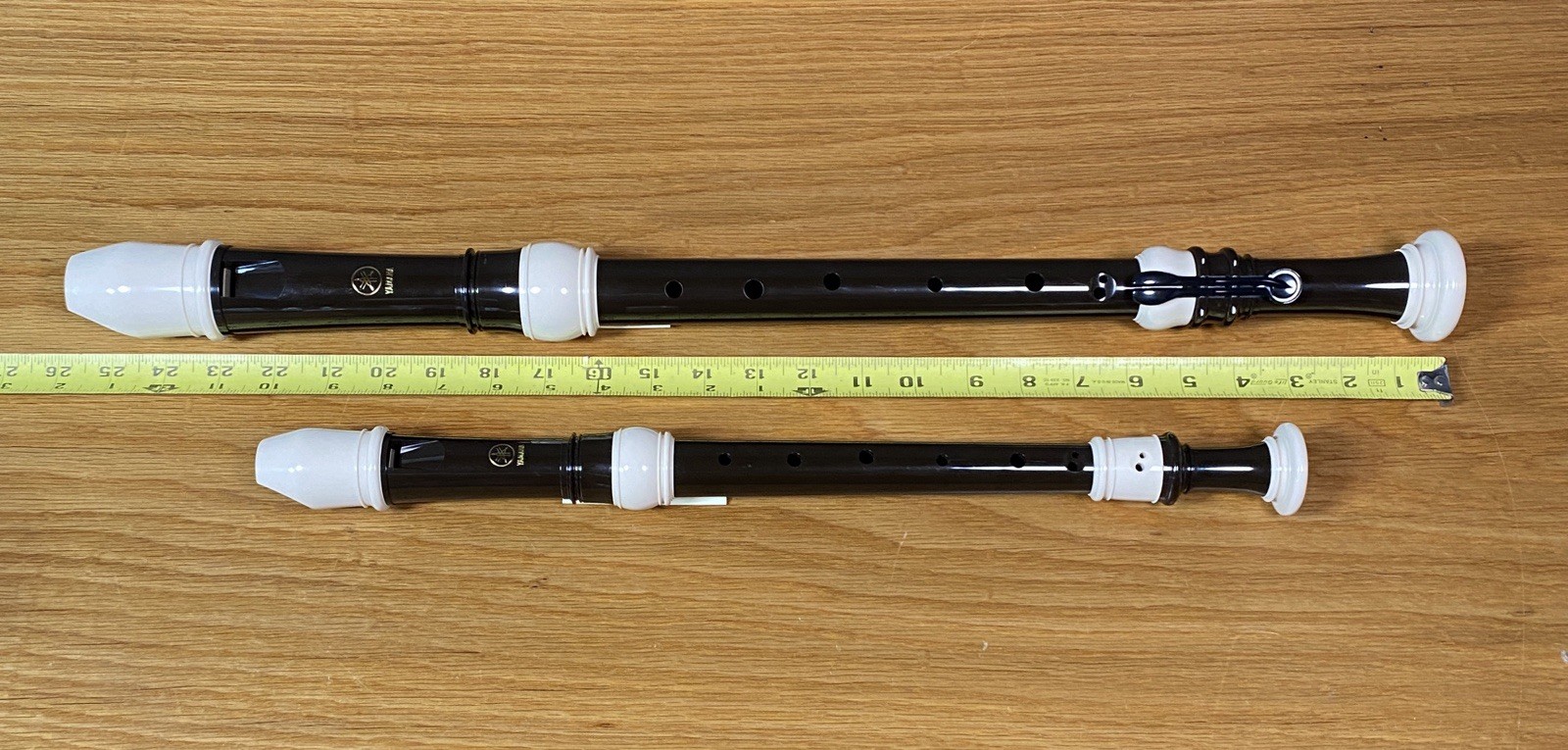 Set of 2 - Yamaha YRP-350B Recorder Brown Baroque Soprano and Tenor