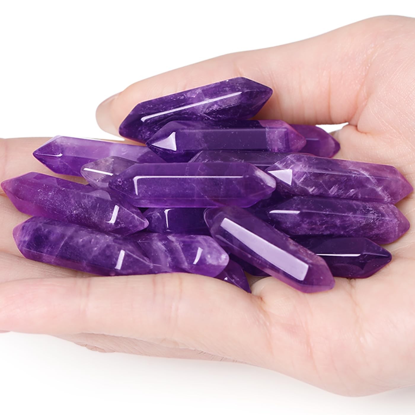 10 PCS Amethyst Crystals Set Wands Polished Healing 10PCS, A- 