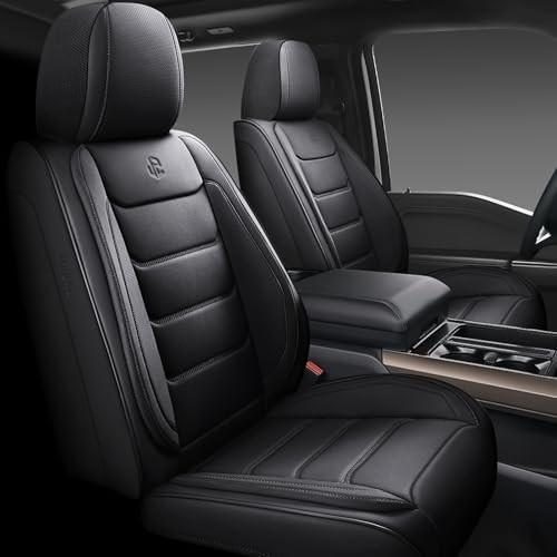 Full Coverage Faux Leather Car Seat Covers,Automotive Seat Full Set Black.