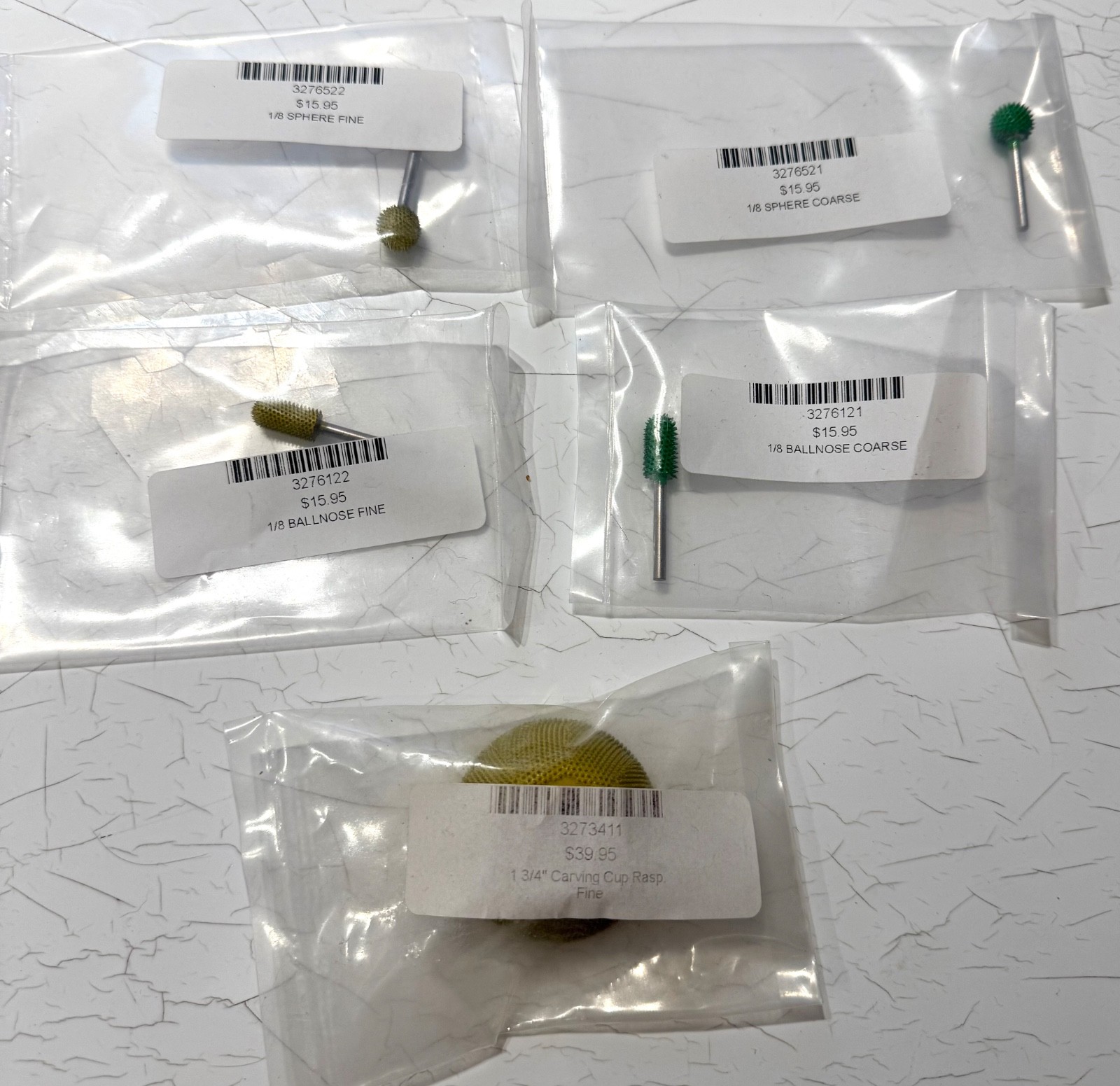 Lot of Ballnose Bur Woodworking Tools, Carving Cup, Saburr-Tooth Bur