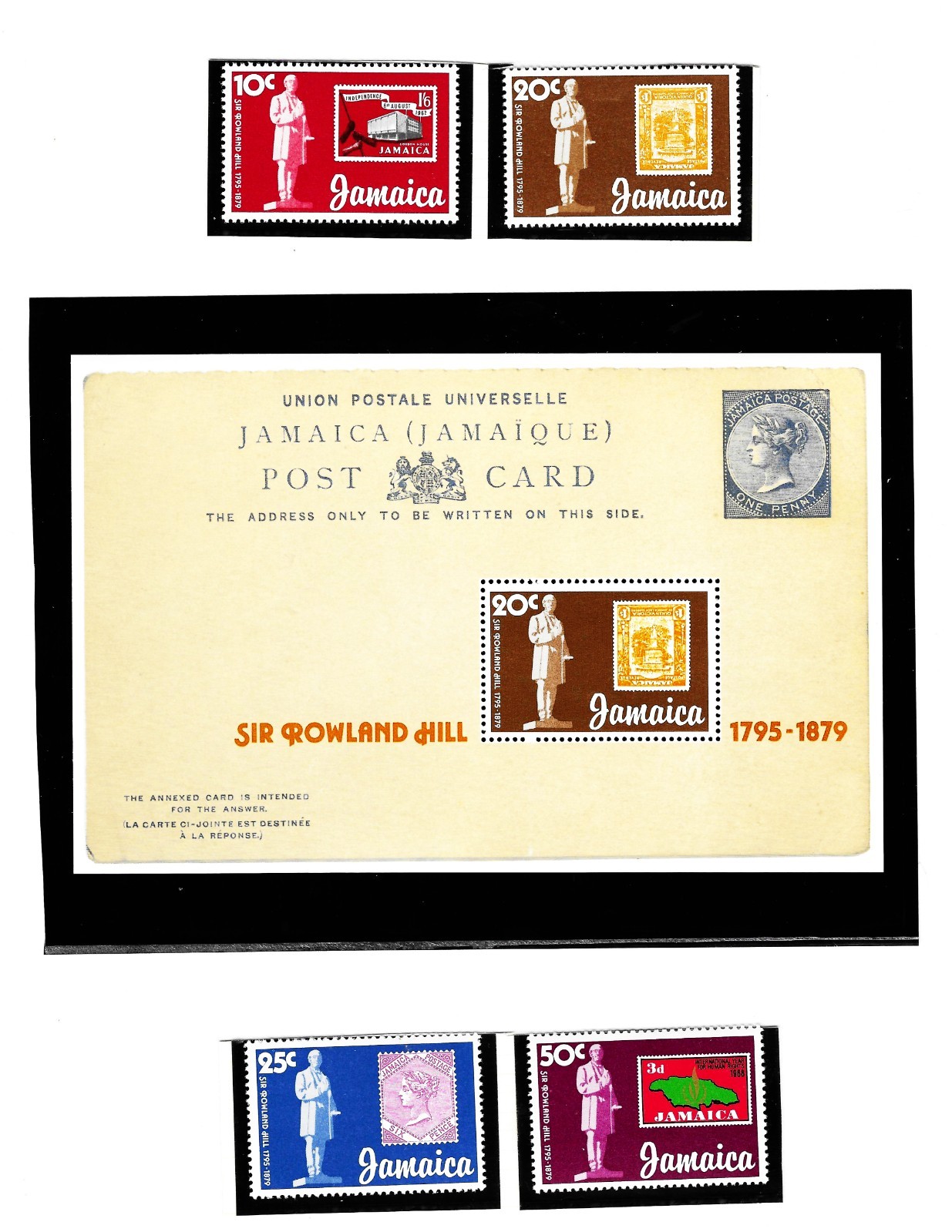 1979 Jamaica Stamps Scott # 457 - 460 (4 stamps & 1 souv. sheet) MNH/OG CV $1.55