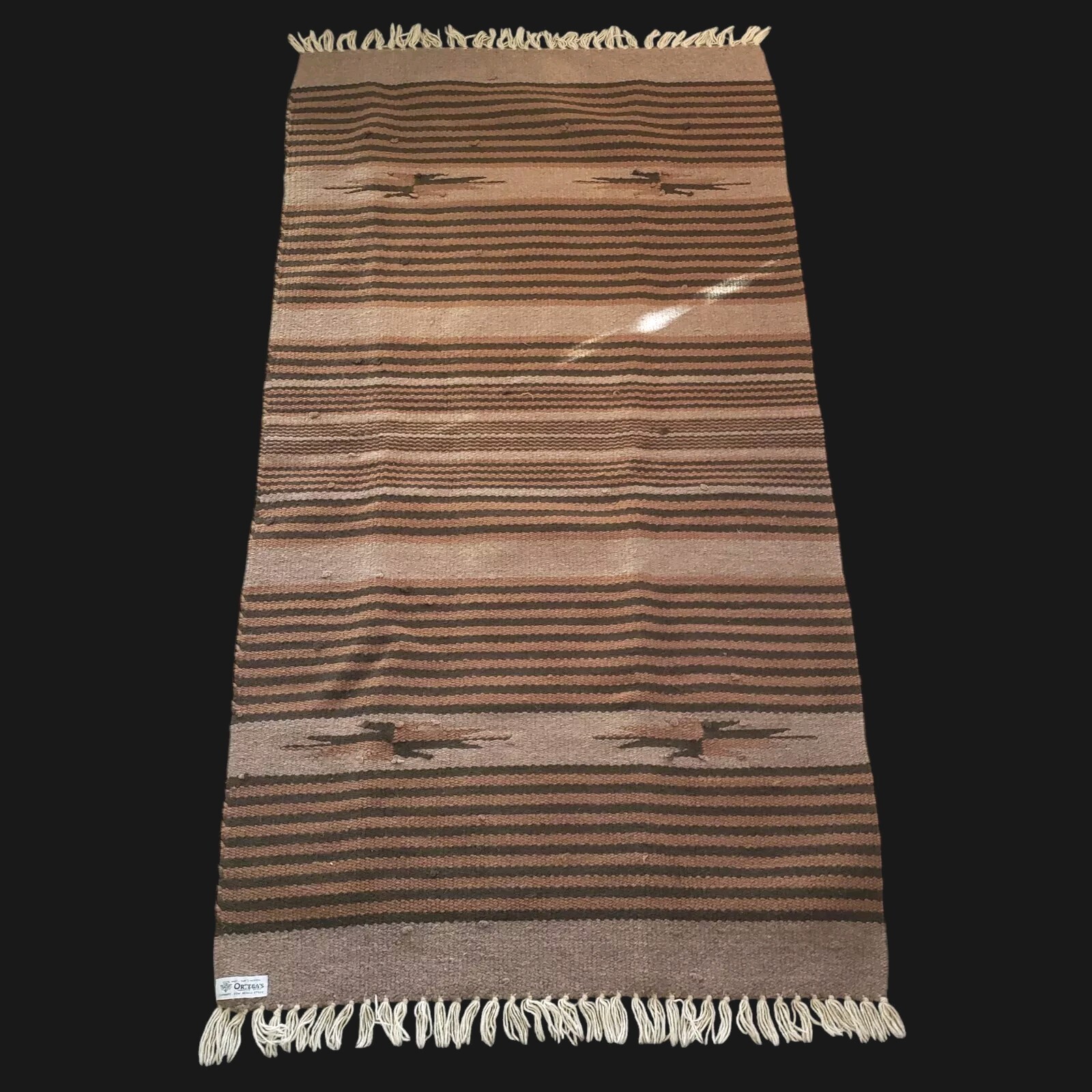 Blanket Ortega’s Weaving Shop Chimayo New Mexico 100% Wool Hand Woven 61"L×30"W