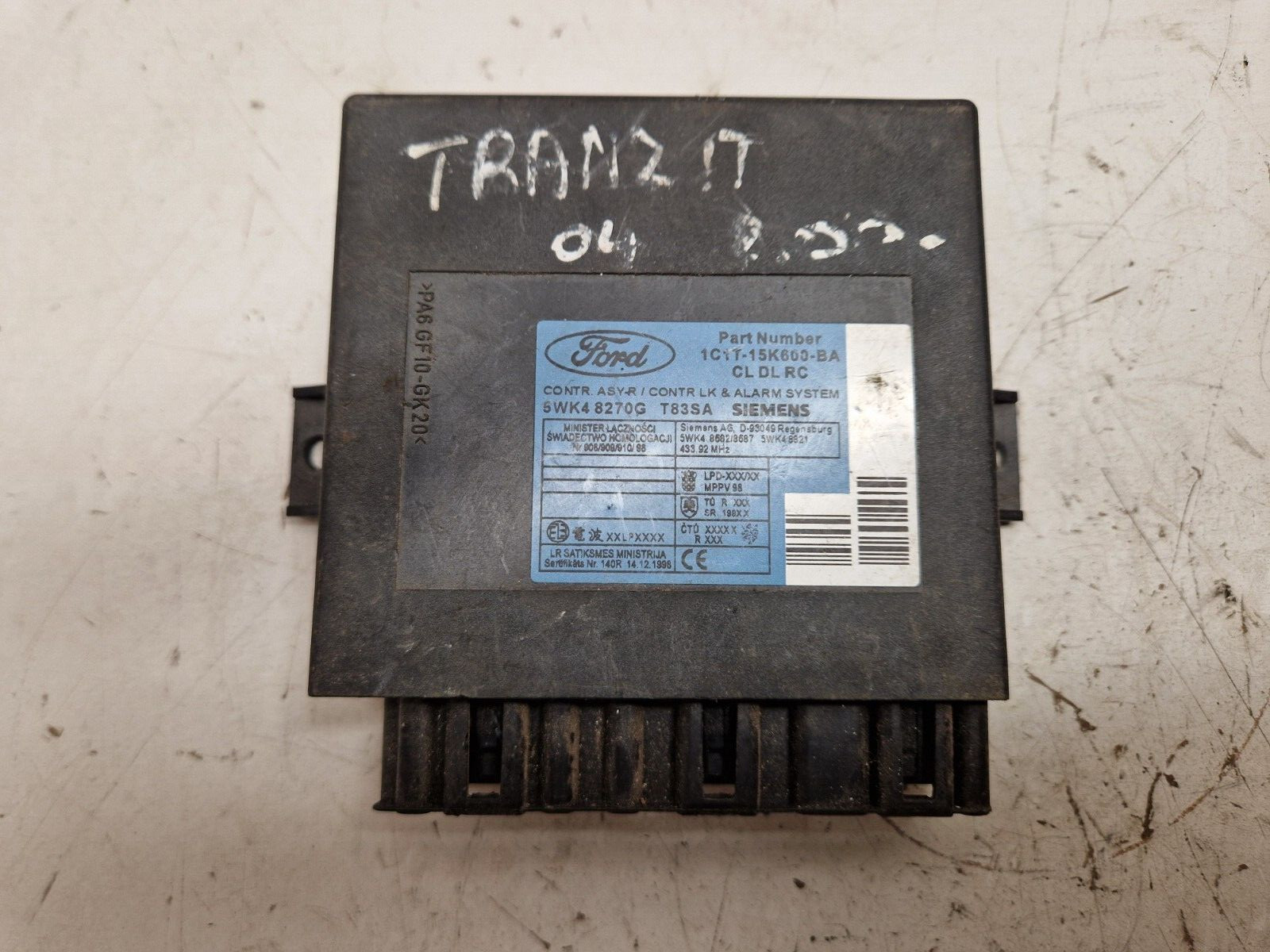 2003 FORD TRANSIT CENTRAL LOCK CONTROLLER  1C1T-15K600-BA
