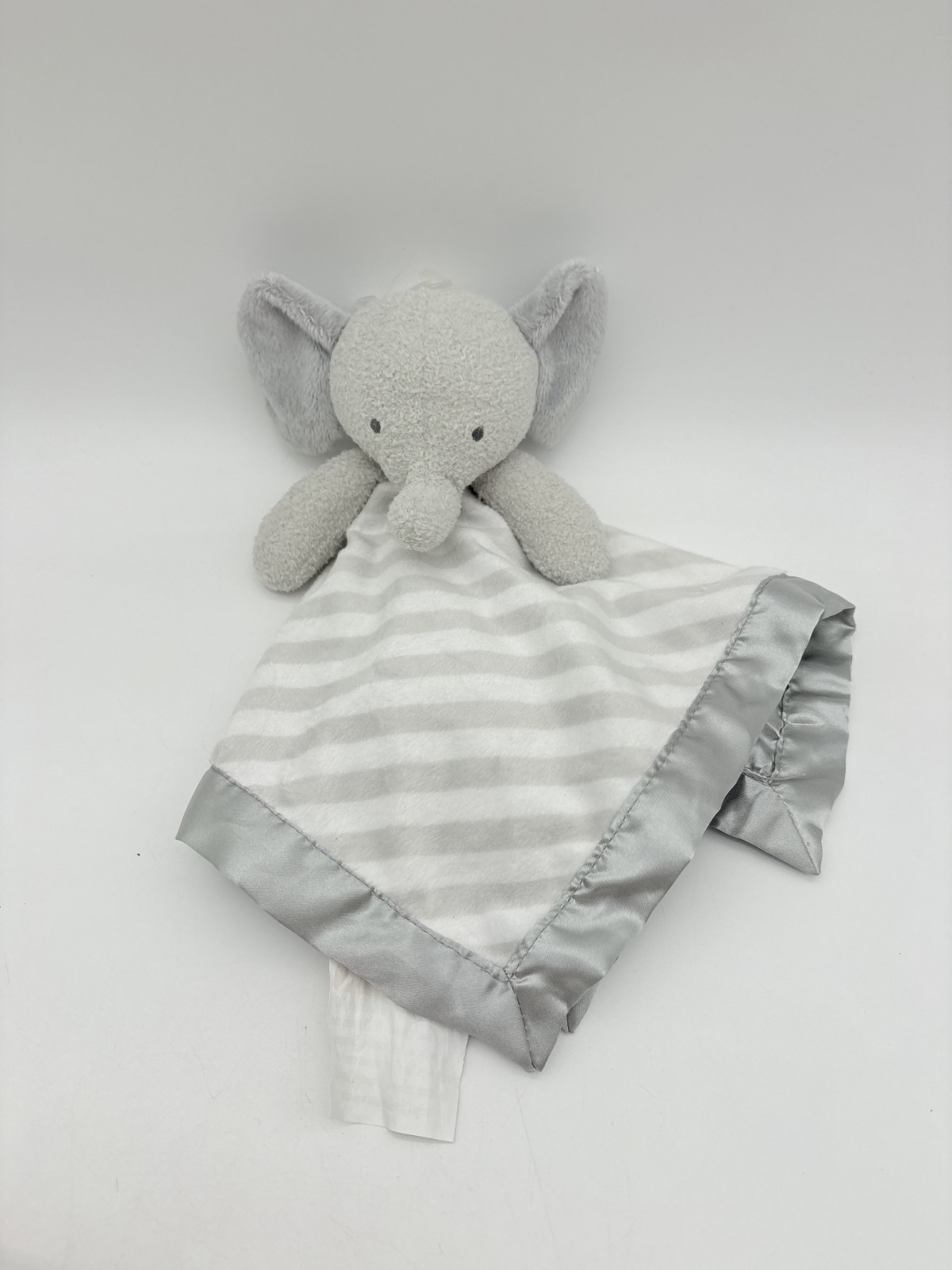 Cloud Island Elephant Blanket Lovey Plush Gray White Striped Target Nursery 9
