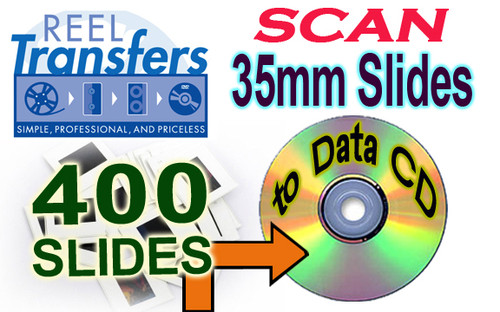 REEL TRANSFERS - 400  35mm slides scanned to disc  (2000dpi)
