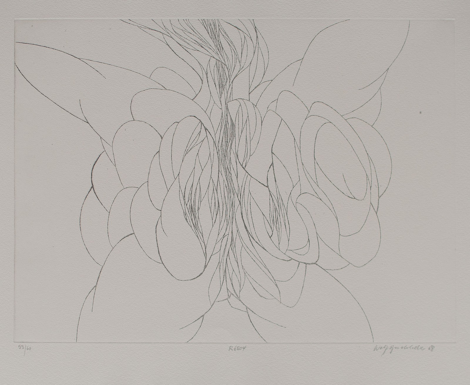 Wolff Buchholz R6804 Abstract Nude Art Hamburg Signed Etching 1968 53/60
