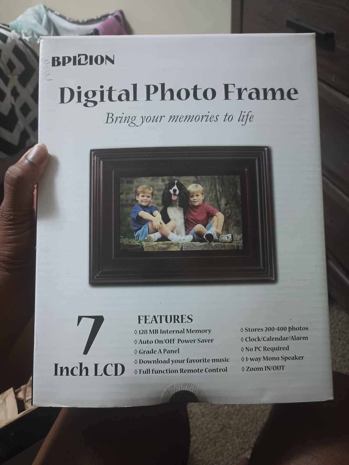 digital photo frame 7” w/ remote & power cord NEW Open BOX Bpidion