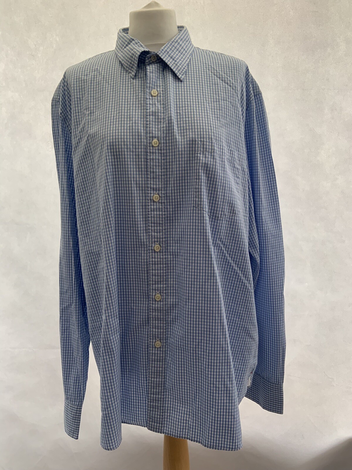 J.Crew Men's XL Blue Check Cotton Long Sleeve Shirt