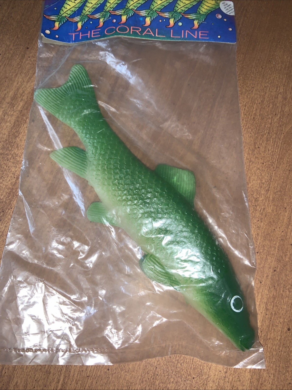 NOS Vintage 1989 Accoutrements Rubber Fish The Coral Line Novelty Toy New In Bag