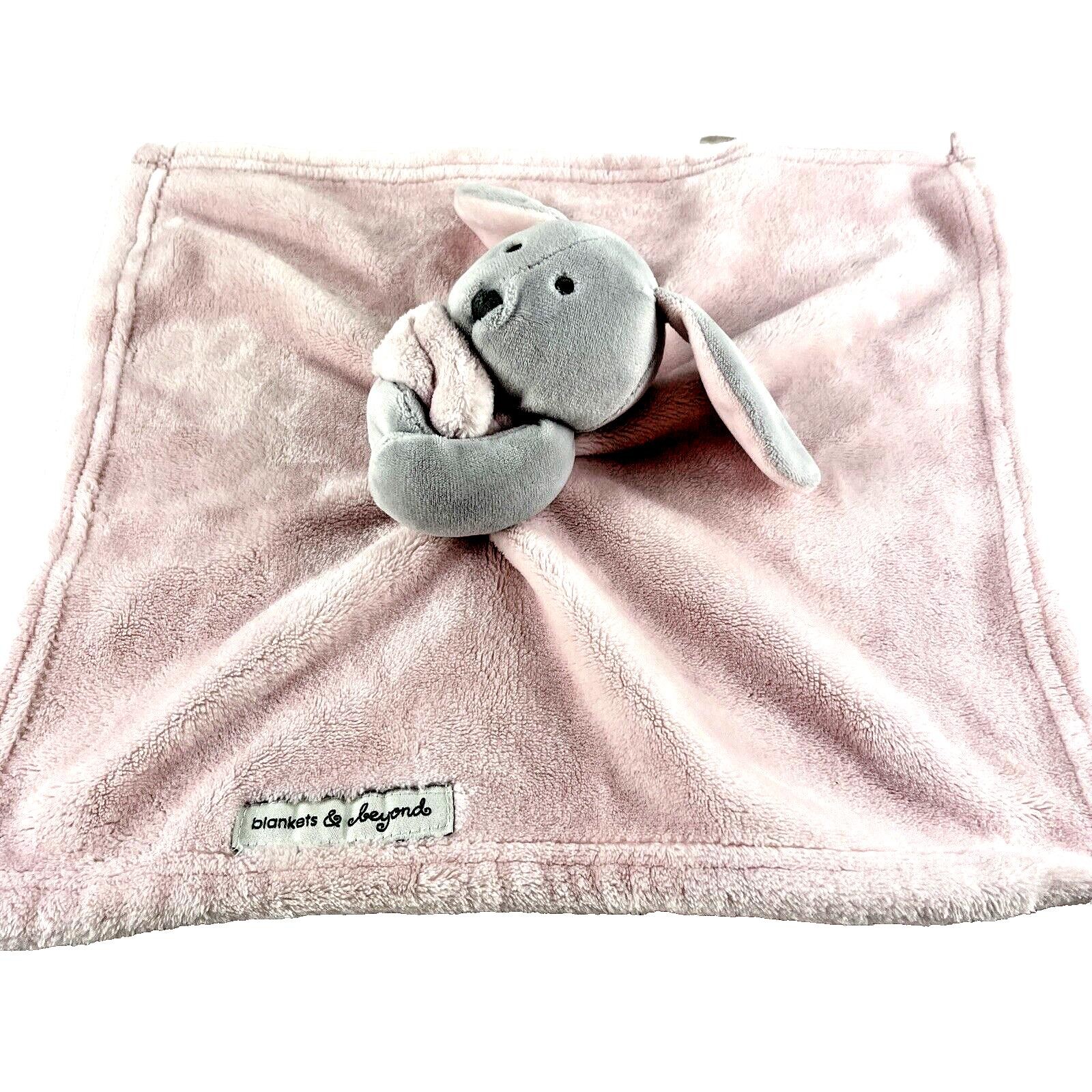 Blankets & Beyond Pink Bunny Rabbit Lovey Security Blanket Plush 14" X 3"