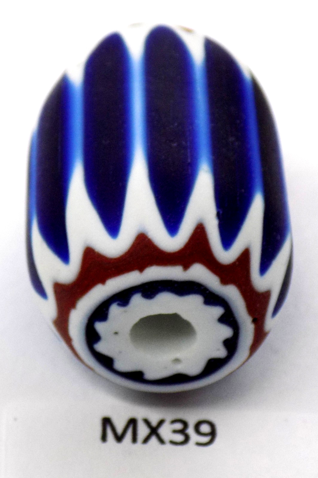 JUMBO FREAK Pattern Antique Venetian Chevron Trade Bead African MX39  Bg64