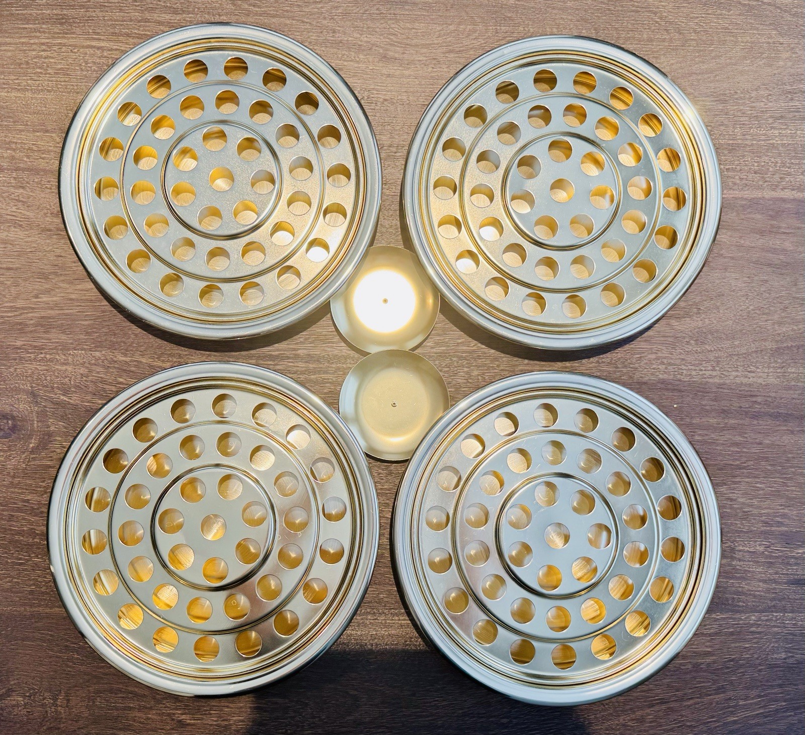 Artistic Churchware RW-500 Communion Set 10 pcs 12” Trays Bowls Made USA Gold