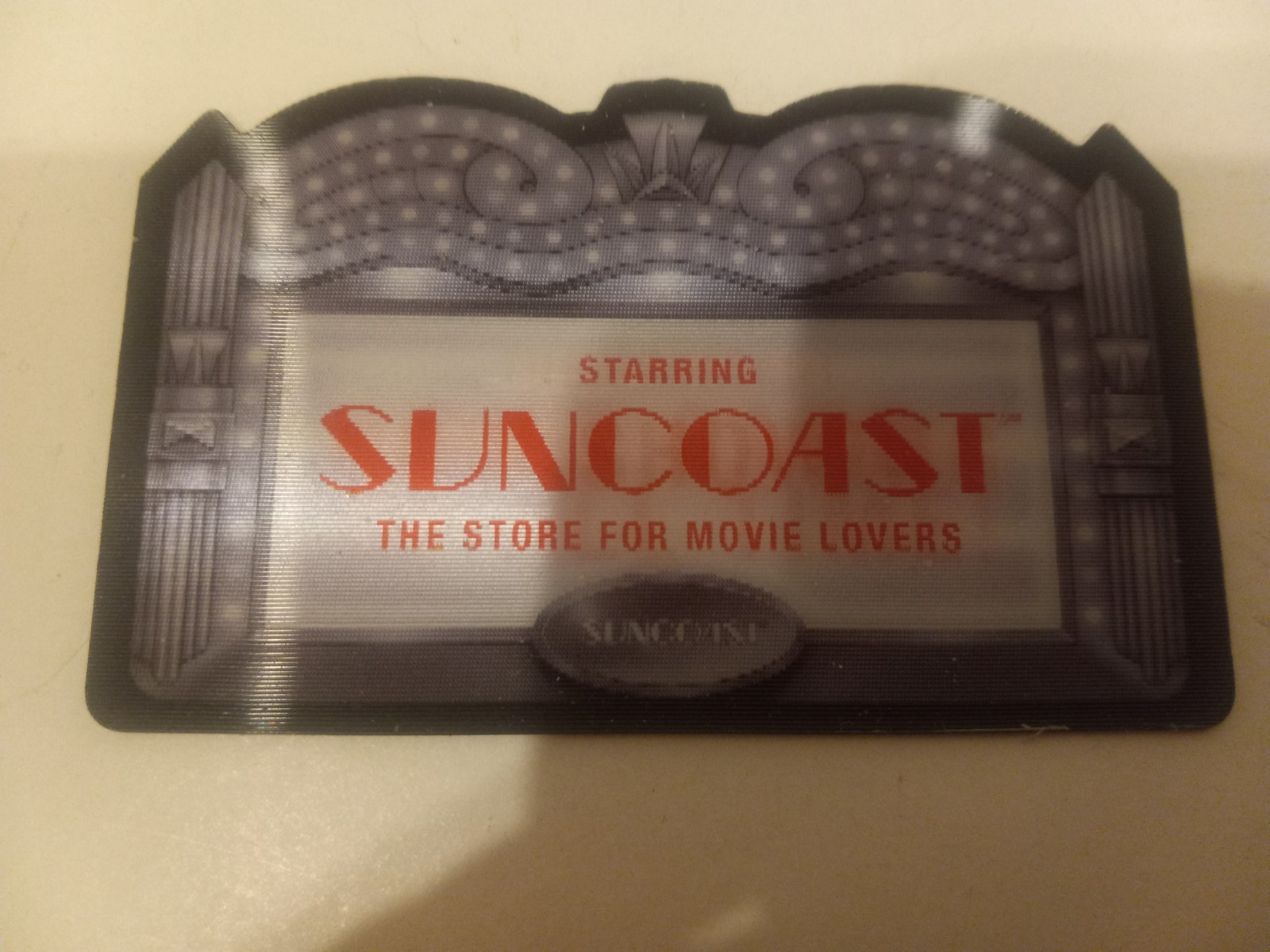 SUNCOAST Theater Marquee Vintage Lenticular Gift Card - RARE