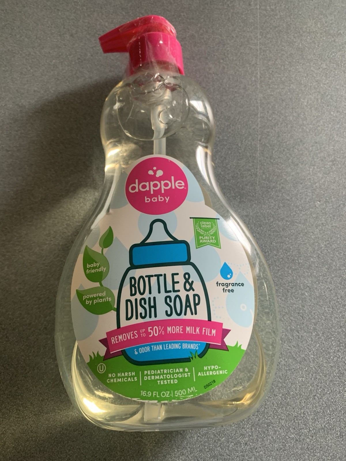 Dapple Baby Bottle and Dish Soap, Fragrance-Free, 16.9 fl oz