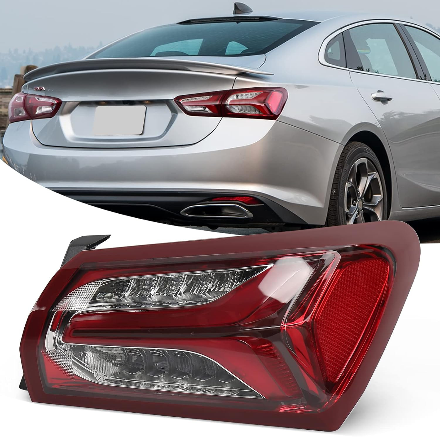 - for Chevy Malibu Rear LED Tail Light Assembly 2019 2020 2021 2022 Taillamp Out