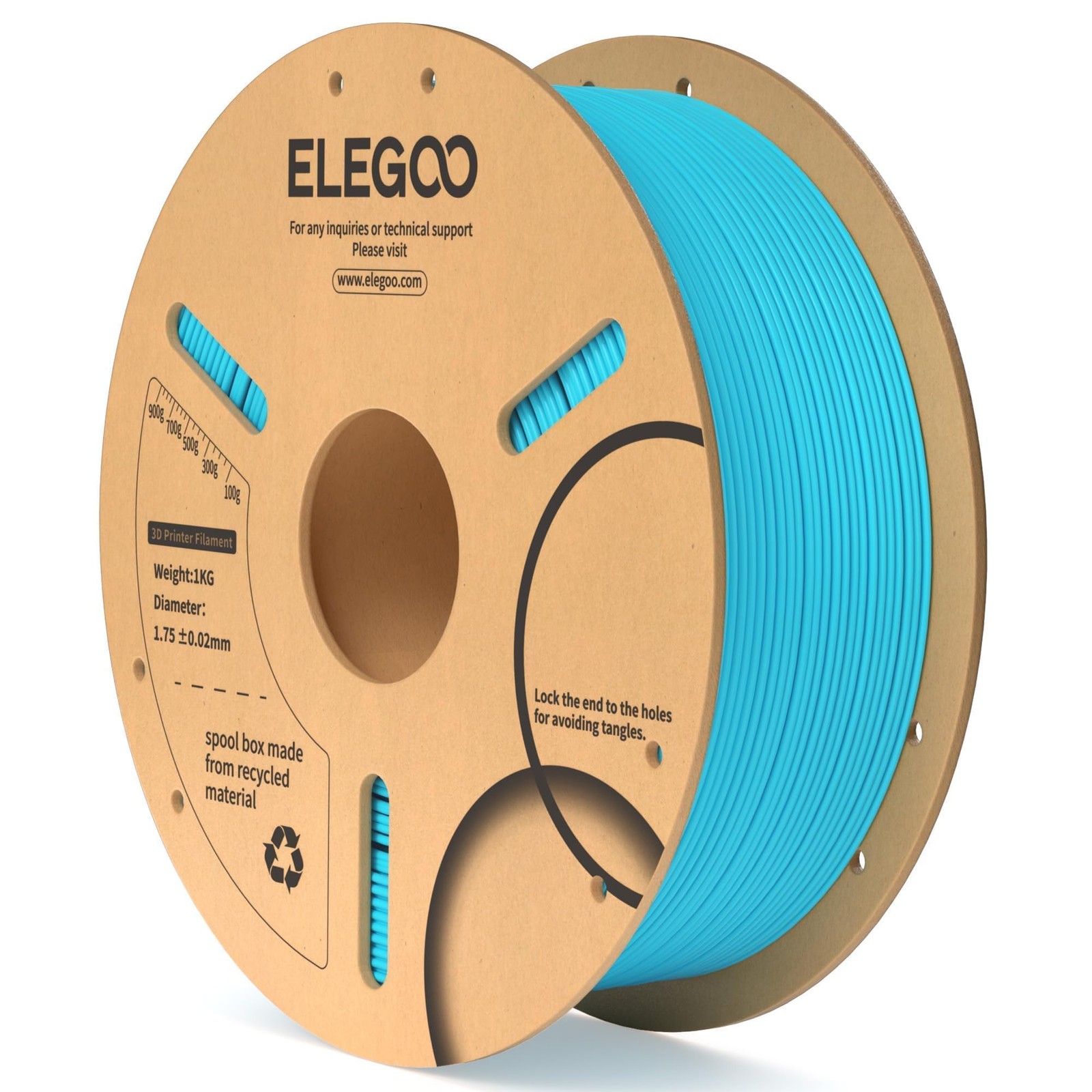 3D Printer Filament 1.75mm 1KG Sky Blue ELEGOO Dimensional Accuracy 0.02mm Fits