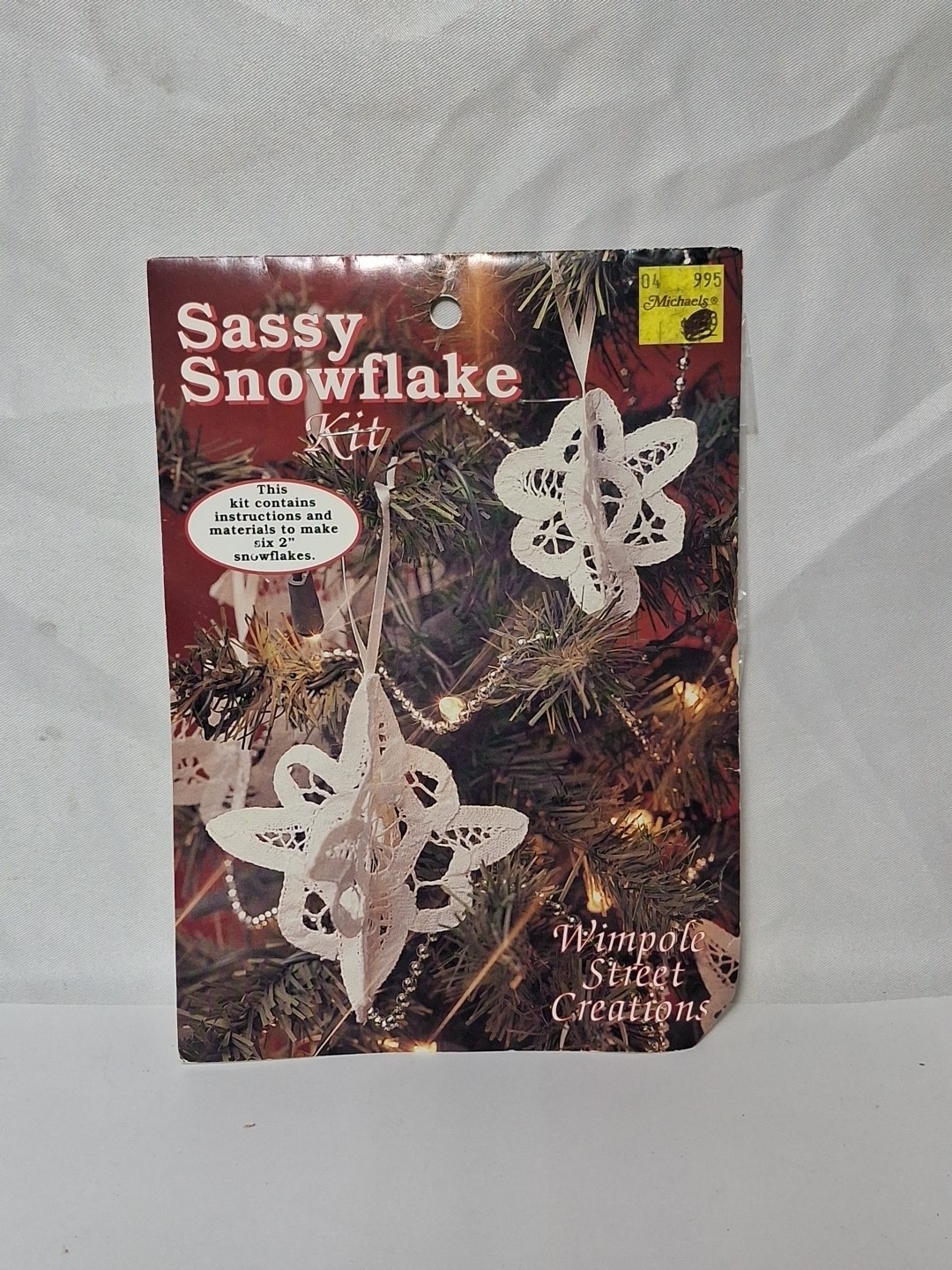 Wimpole Street Creations Christmas Tree Ornament Snowflake Craft Kit, Lace