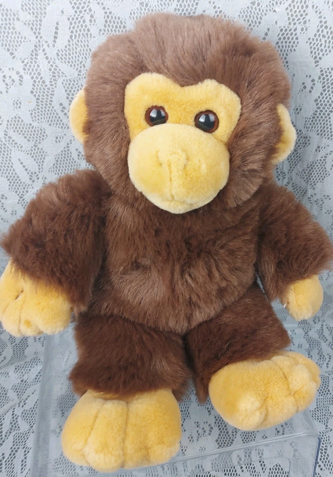 MTY Monkey Brown Tan Zoo Safari Jungle Dan Dee 14" Plush Stuffed Animal Toy Doll