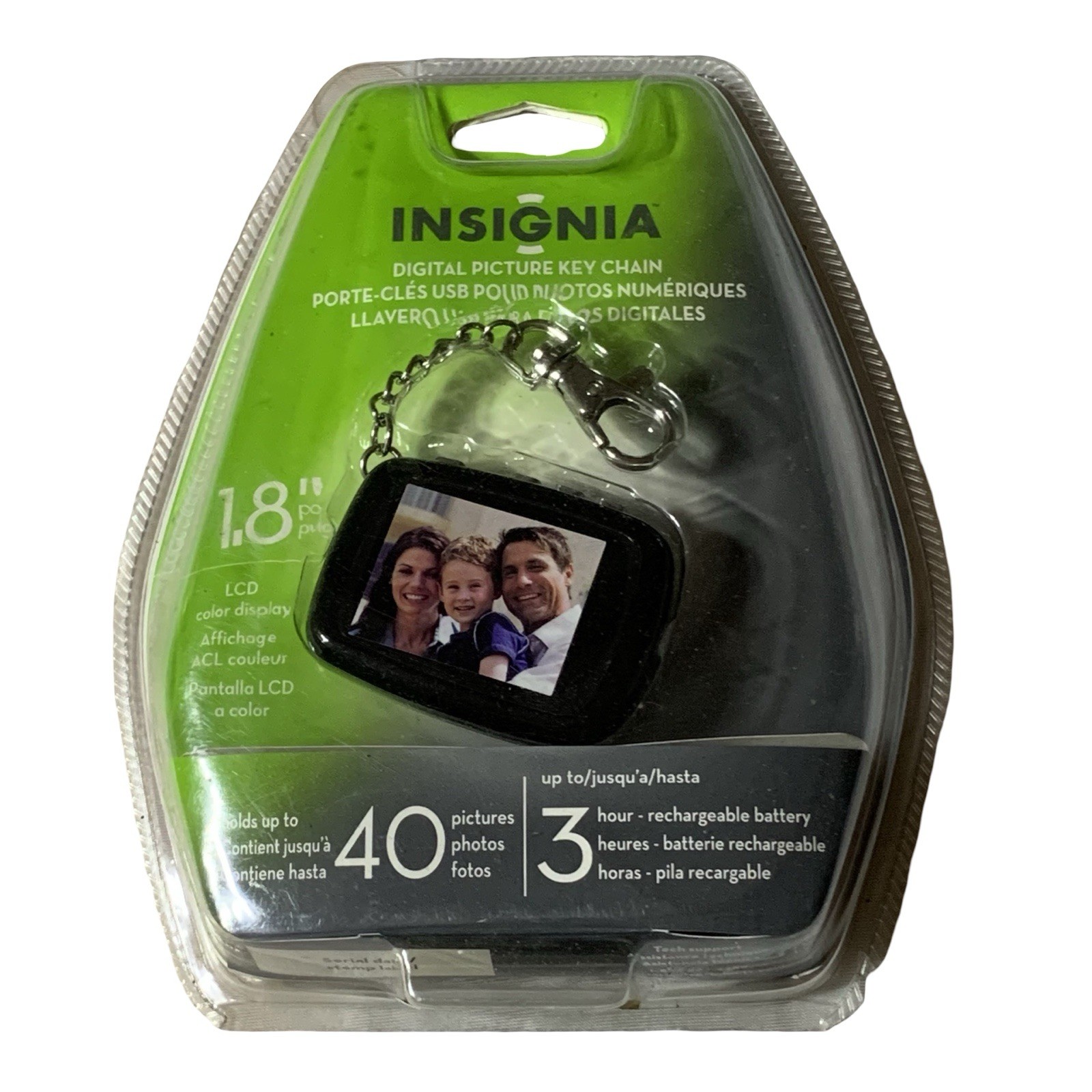 Insignia Digital Picture Key Chain 1.8" LCD Photo Keychain USB NEW
