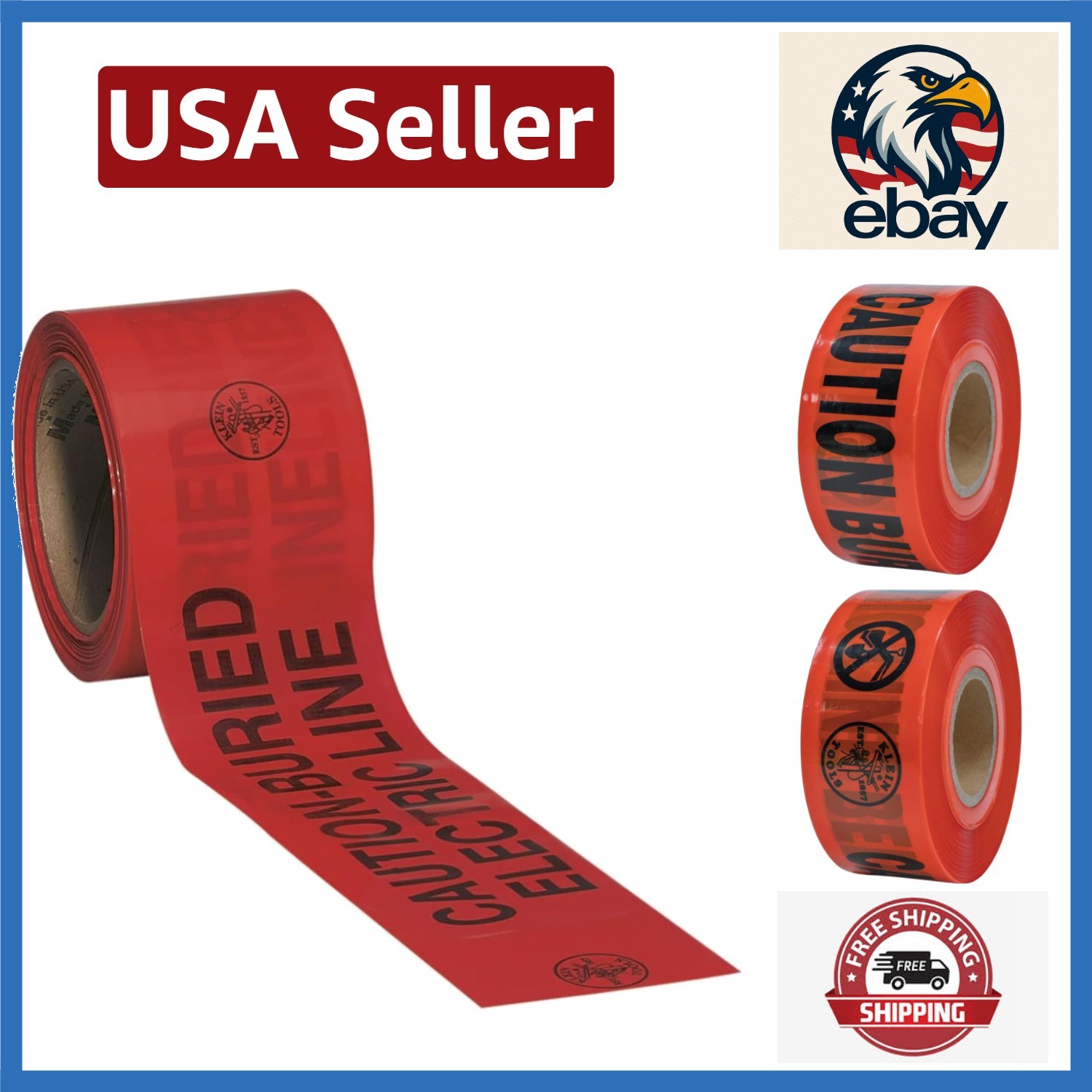 Professional-Grade Barricade Tape - Caution Buried Electric Line 3" x 1000'