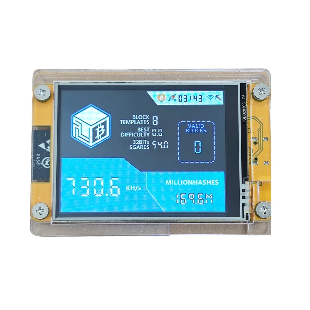 Upgraded 735Kh/S NMMinerNerdMiner Miner 2.8 Touch Screen Bitcoin6904