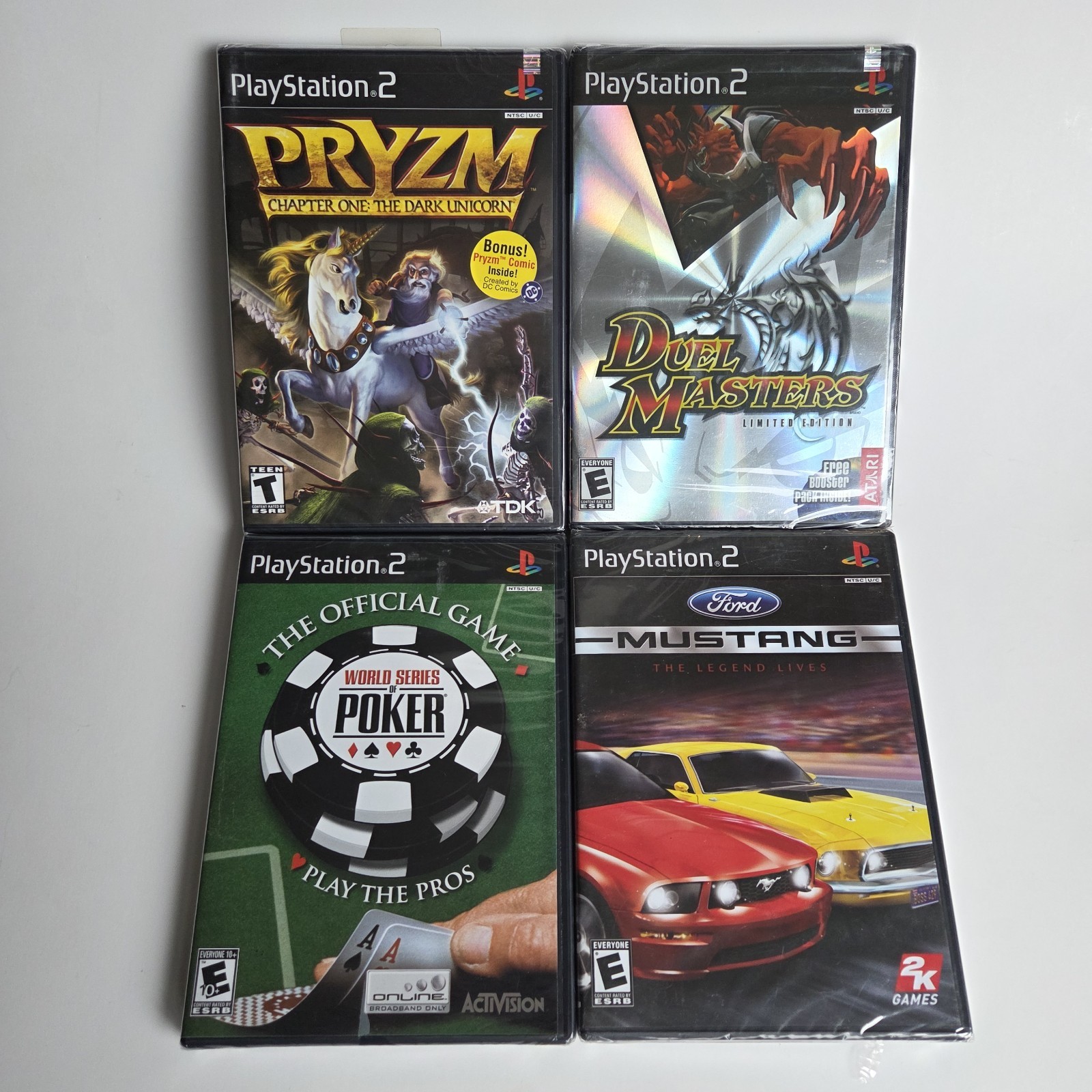 Lot of 4 New/sealed PS2 Games Duel Masters Pryzm Playstation 2 Madden Poker CIB