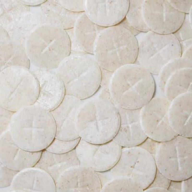 Altar Bread 1 3/8" White Cross Design 100 Communion Hosts