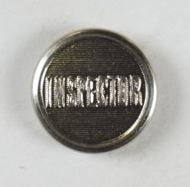 1870s-90s Original Inspector Railroad Employee Worker Uniform Button C8I