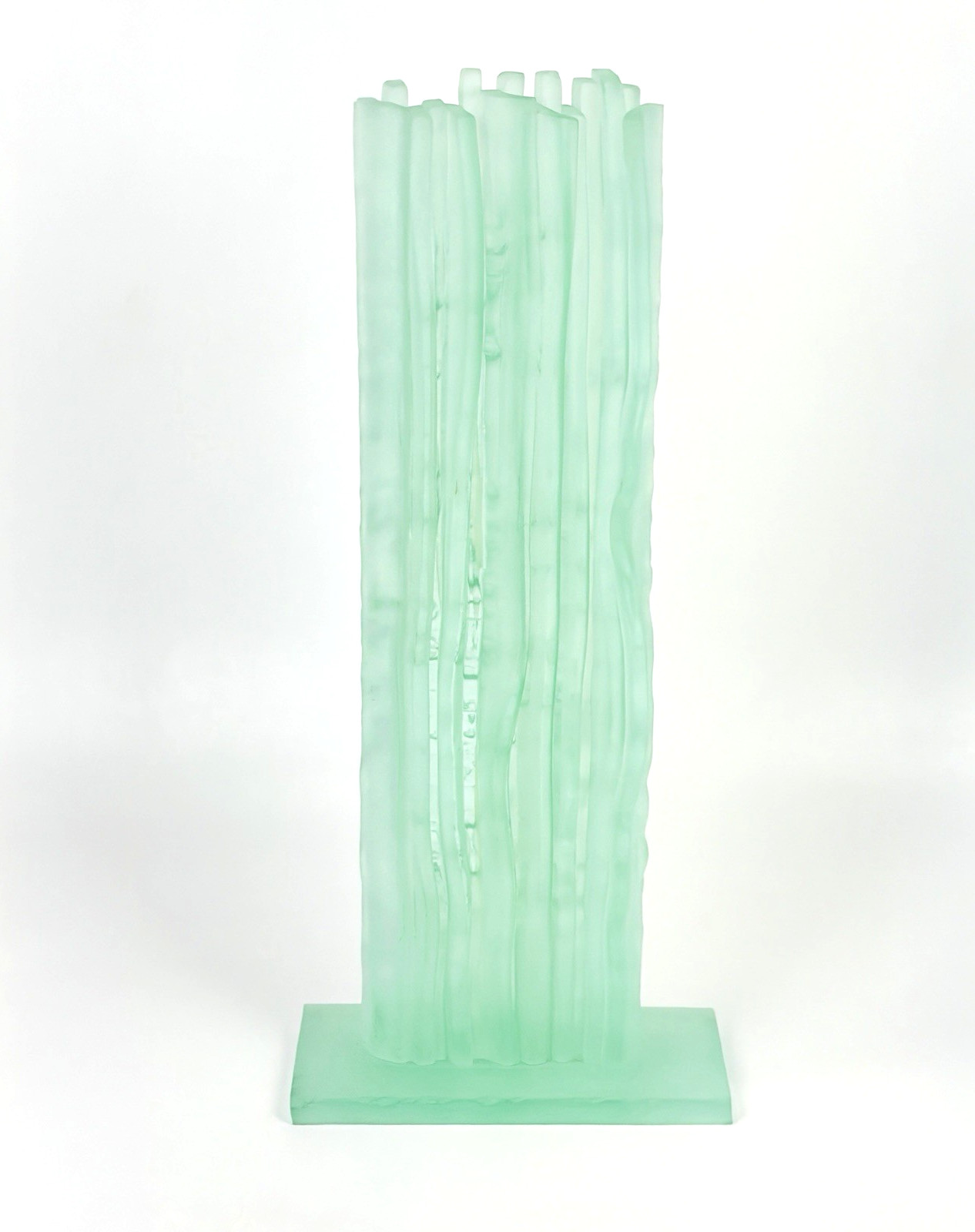 Art Glass Monolith Tower Sculpture Full Circle Glassworks MN  14" - Unsigned
