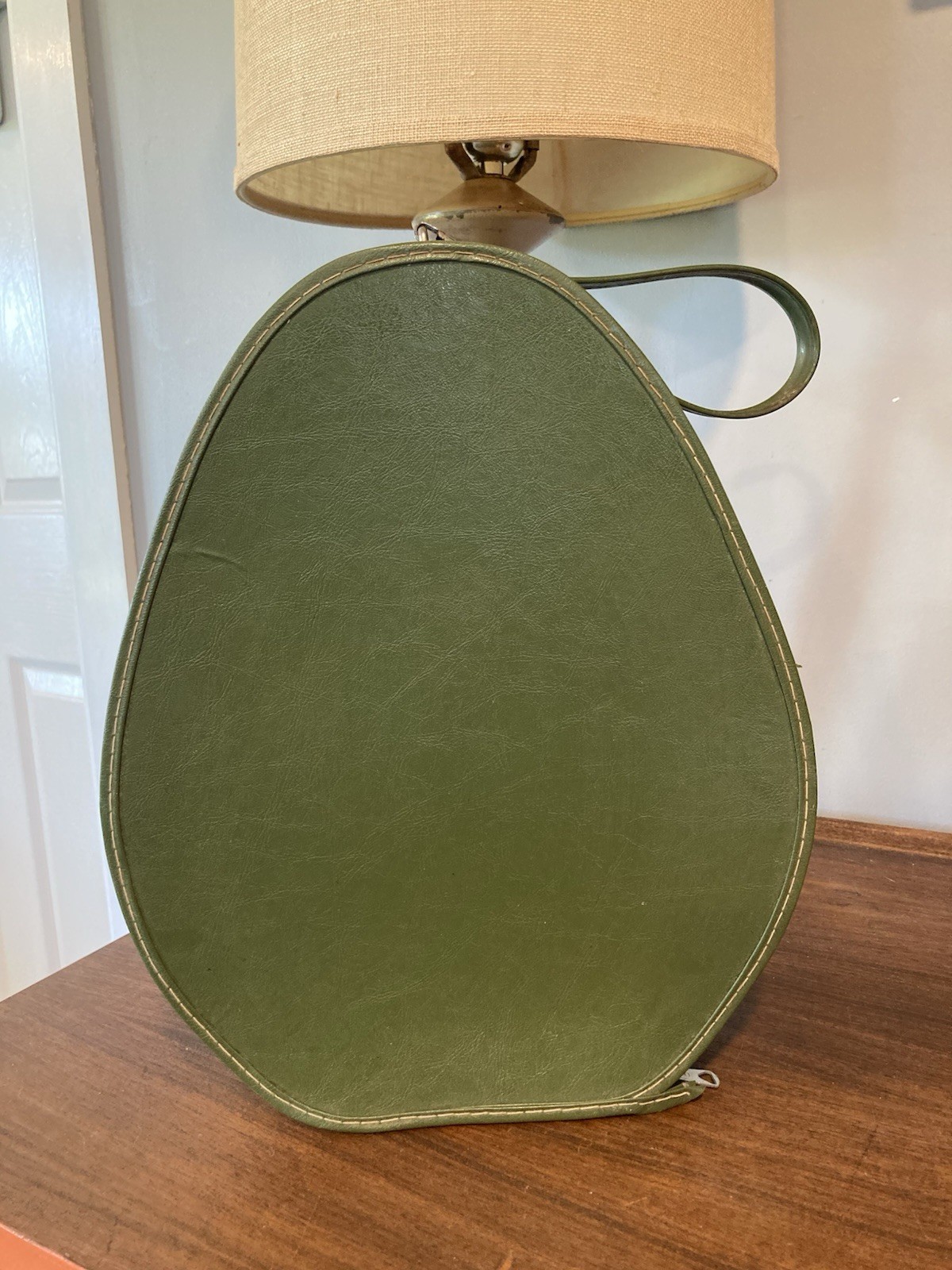 Vintage Teardrop Luggage Case Purse Avocado Carry On Bag Wristlet Retro 60s