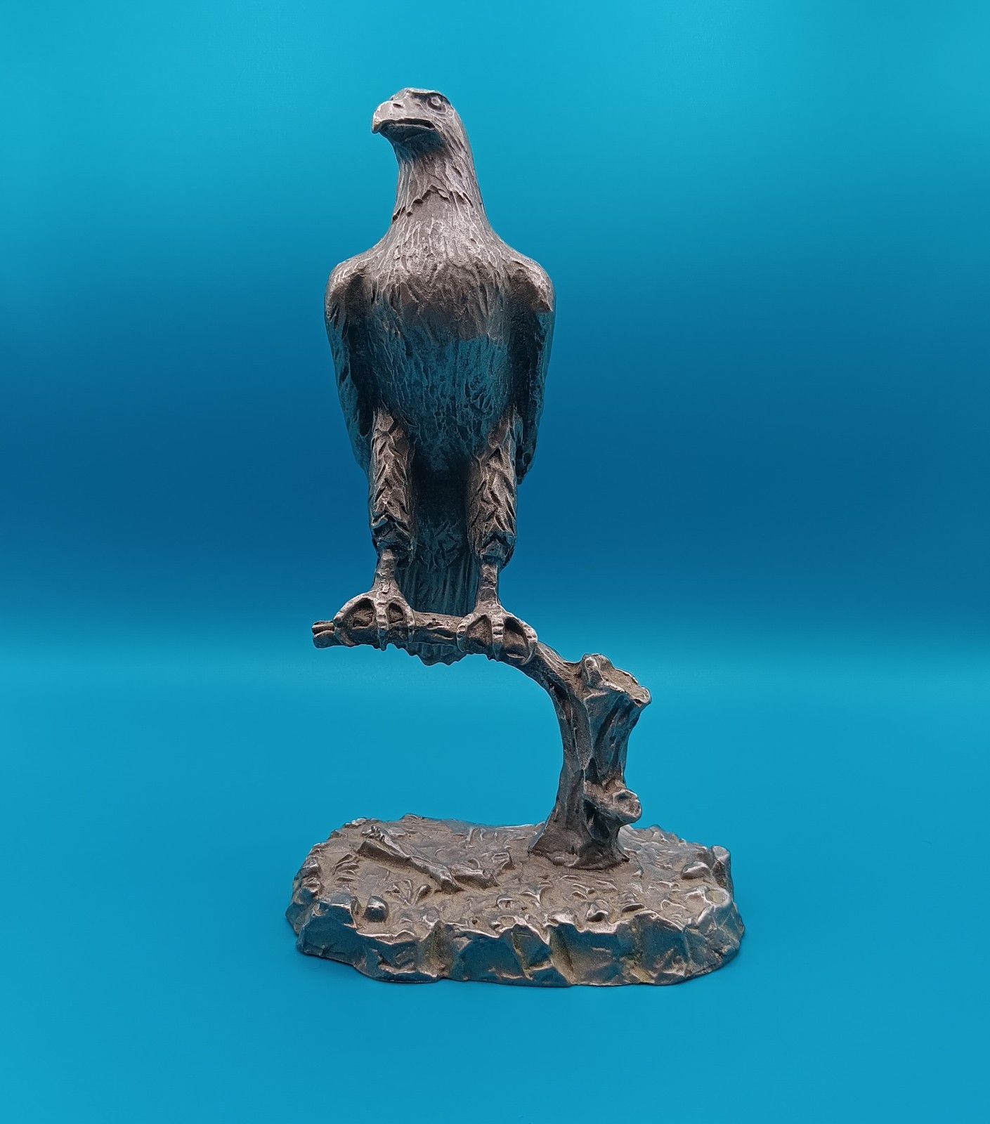 Vintage Philip Kraezkoivski Pewter Eagle/Bird On Branch Figurine 6"