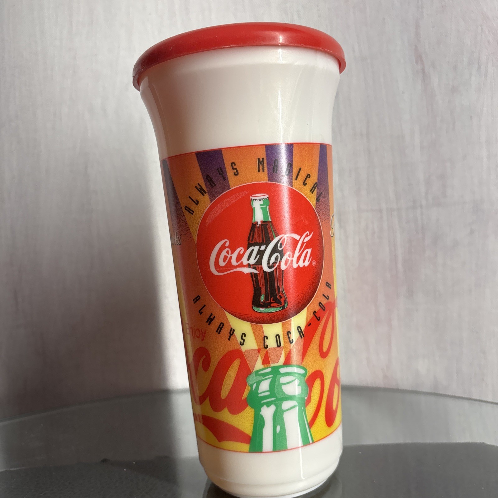 Vintage 90s Paramount Opryland Coke Souvenir Tumbler 32Oz. Cool Retro Graphic