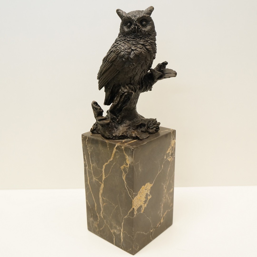 Statue Owl Owl Bird Wildlife Art Deco Style Art Nouveau Style Solid