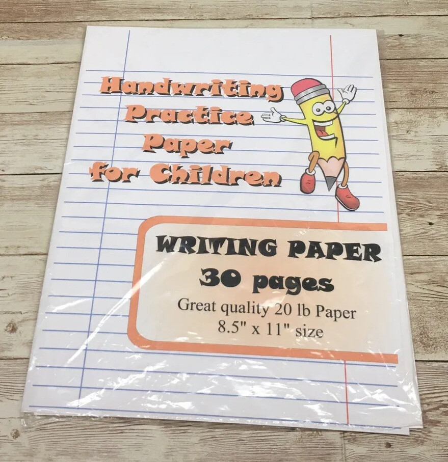Writing Paper - Handwriting Practice Paper For Children - 30 Sheets