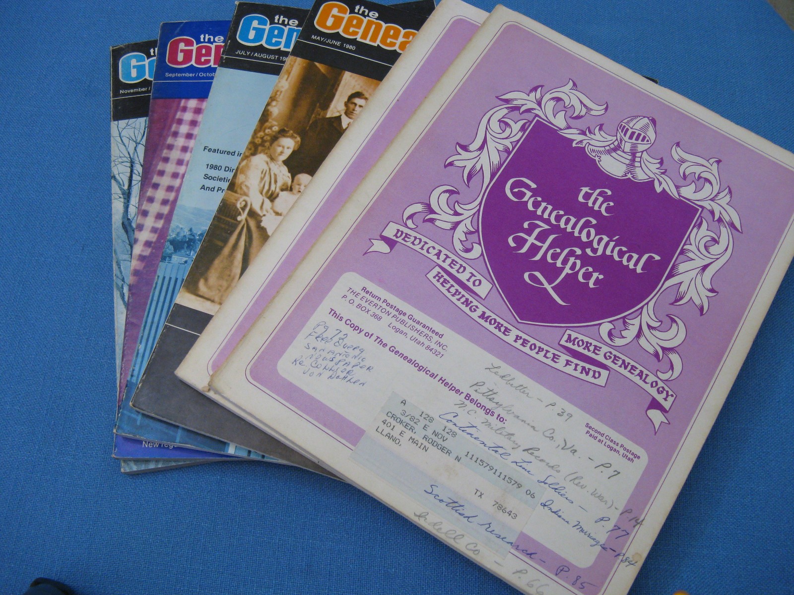 THE GENEALOGICAL HELPER 1980 FULL YEAR 6 ISSUES