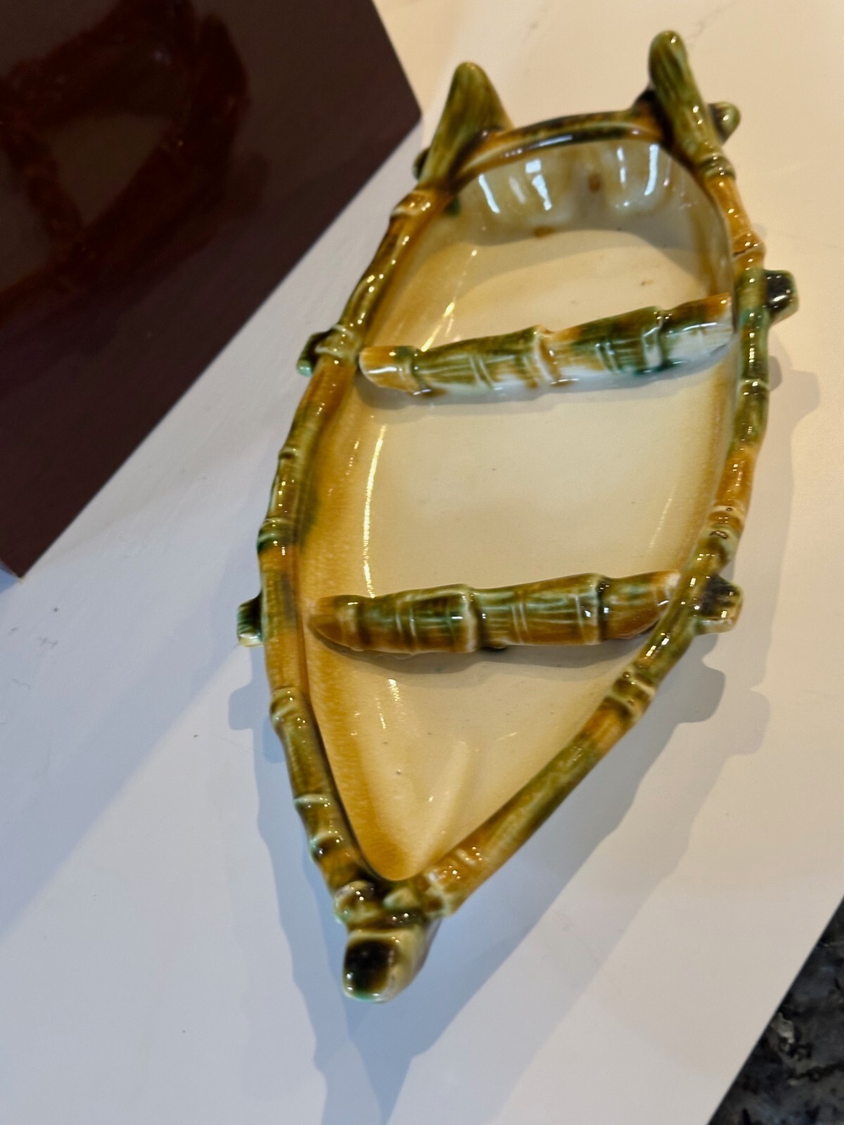 Chinese Porcelain Boat Decorative Piece