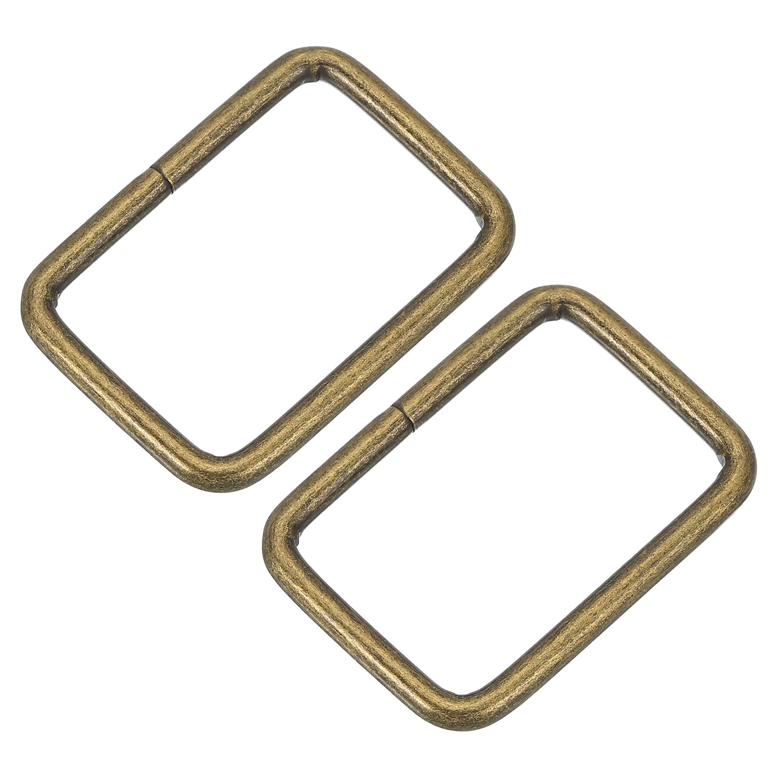 10Pcs Metal Rectangle Ring, 1 1/2 x 1 Inch Rectangular Buckle, Bronze