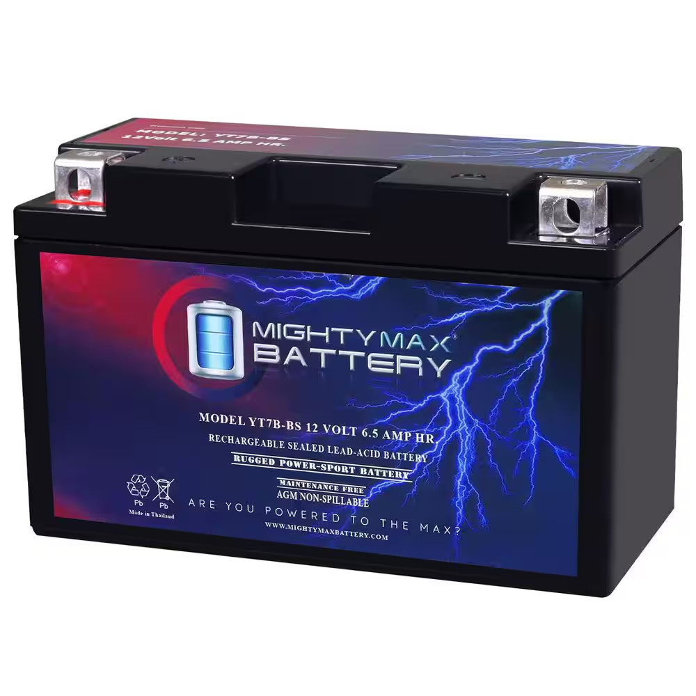 YT7B-BS 12-Volt 6.5AH Replacement Battery for Yamaha Zuma 125 YW125 ATV