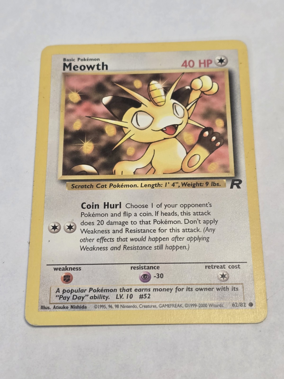 Pokemon Card Meowth Common Unlimited (IT) | Team Rocket 62/82 LP