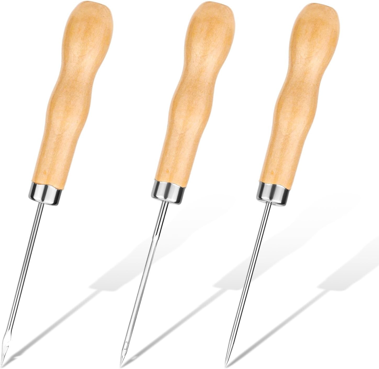 Jmuiiu 3 Pcs Sewing awl, Leather Scratch Hollow Hook Awl Tools, Awl Tool Sewing 