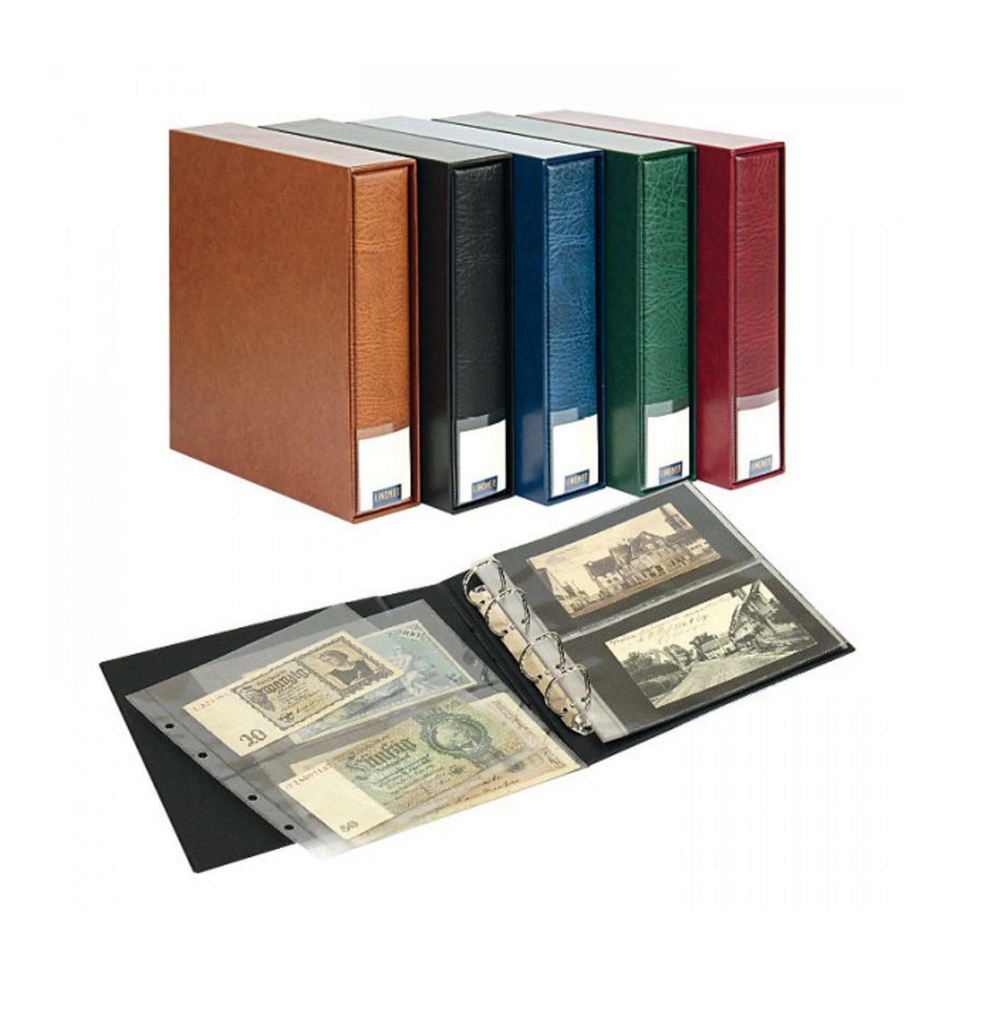 Banknote Album 3532BN-B Blue LINDNER PUBLICA M Case 20x MU1404 Sleeves